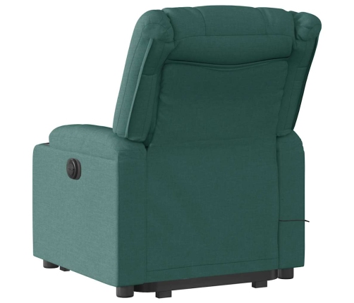 Silla de masaje reclinable de pie de tela verde oscura