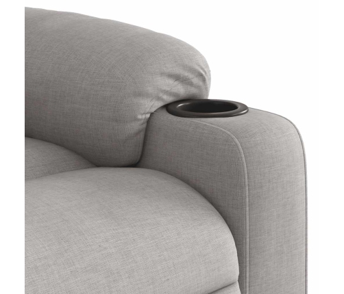 Sillón de masaje reclinable de pie de tela gris nube