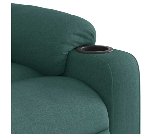 Sillón eléctrico reclinable elevable de tela verde oscuro