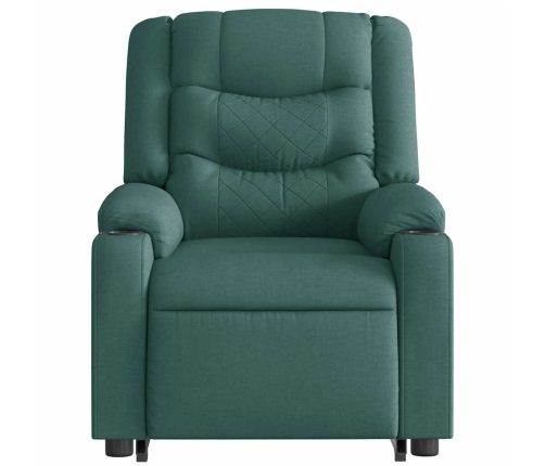 Sillón eléctrico reclinable elevable de tela verde oscuro