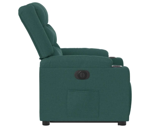 Sillón eléctrico reclinable elevable de tela verde oscuro