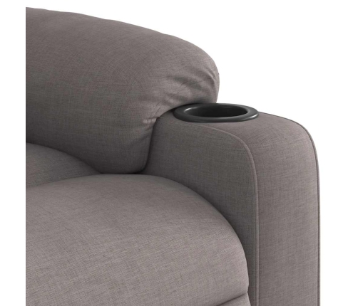 Sillón eléctrico reclinable elevable de tela gris taupe