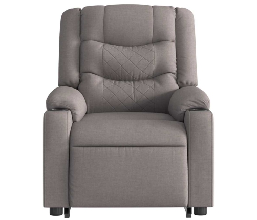 Sillón eléctrico reclinable elevable de tela gris taupe