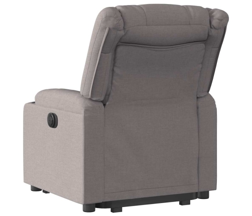 Sillón eléctrico reclinable elevable de tela gris taupe