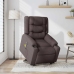 Sillón masaje eléctrico reclinable elevable tela marrón oscuro