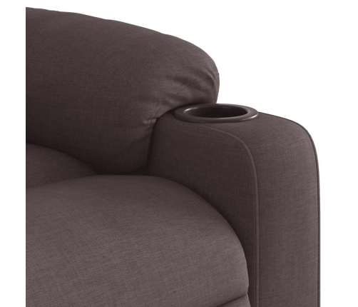 Sillón masaje eléctrico reclinable elevable tela marrón oscuro