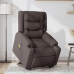 Sillón masaje eléctrico reclinable elevable tela marrón oscuro