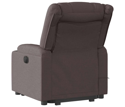 Sillón masaje eléctrico reclinable elevable tela marrón oscuro