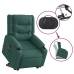 Sillón masaje eléctrico reclinable elevable tela verde oscuro