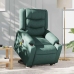 Sillón masaje eléctrico reclinable elevable tela verde oscuro