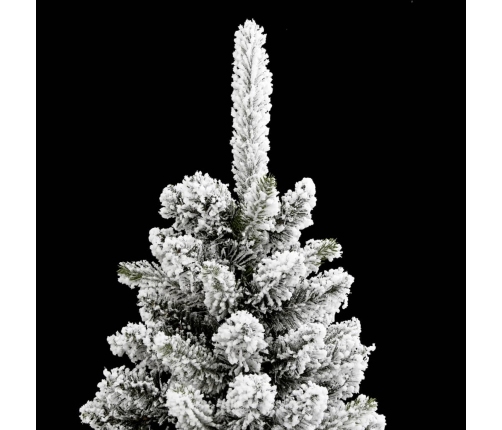 Árbol de Navidad artificial estrecho con nieve PVC y PE 120 cm