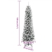 Árbol de Navidad artificial estrecho con nieve PVC y PE 120 cm