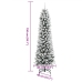 Árbol de Navidad artificial estrecho con nieve PVC y PE 150 cm