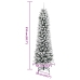 Árbol de Navidad artificial estrecho con nieve PVC y PE 210 cm