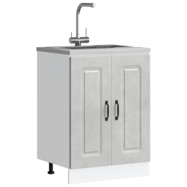 Mueble bajo para fregadero Kalmar gris hormigón 60x46x81,5 cm