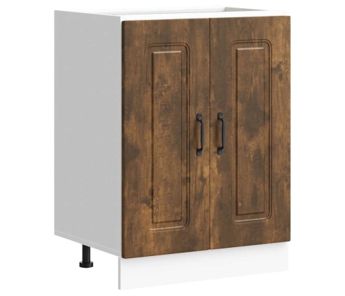 Mueble bajo para fregadero Kalmar roble ahumado 60x46x81,5 cm