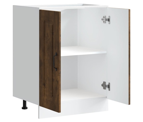 Mueble bajo para fregadero Kalmar roble ahumado 60x46x81,5 cm