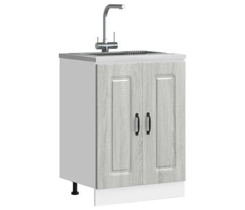 Mueble bajo para fregadero Kalmar gris sonoma 60x46x81,5 cm