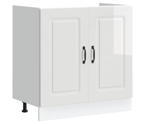 Mueble bajo para fregadero Kalmar blanco brillo 80x46x81,5 cm