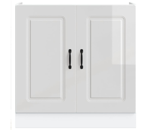 Mueble bajo para fregadero Kalmar blanco brillo 80x46x81,5 cm