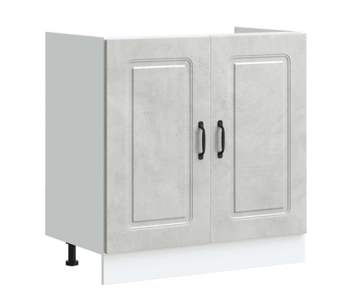 Mueble bajo para fregadero Kalmar gris hormigón 80x46x81,5 cm