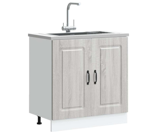 Mueble bajo para fregadero Kalmar gris sonoma 80x46x81,5 cm