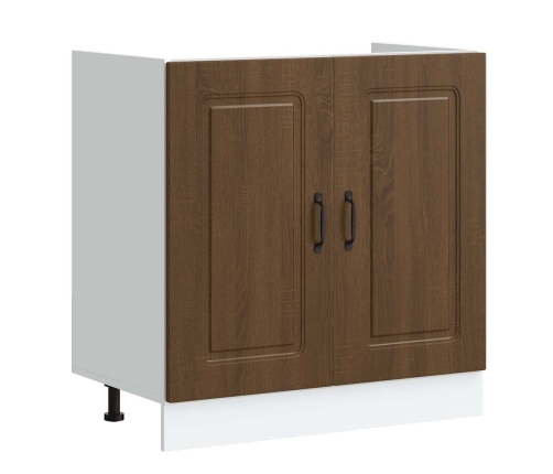 Mueble bajo para fregadero Kalmar roble marrón 80x46x81,5 cm