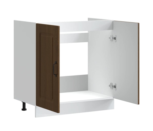 Mueble bajo para fregadero Kalmar roble marrón 80x46x81,5 cm