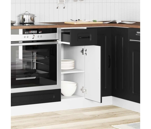 Mueble bajo de cocina Kalmar madera de ingeniería negra