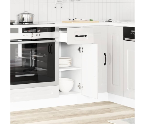 Mueble bajo cocina Kalmar madera ingeniería blanca alto brillo