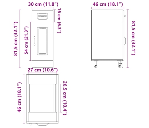 Mueble bajo cocina Kalmar madera ingeniería blanca alto brillo