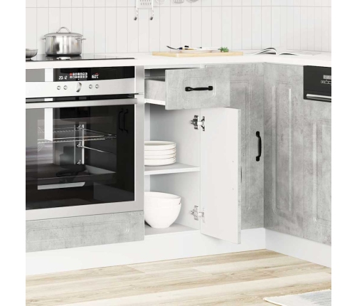 Mueble bajo de cocina Kalmar madera de ingeniería gris hormigón