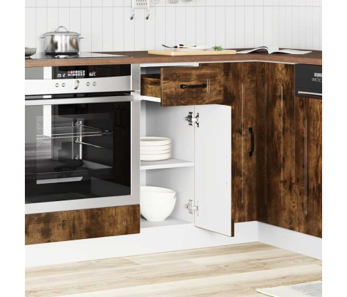 Mueble bajo de cocina Kalmar de madera ingeniería roble ahumado