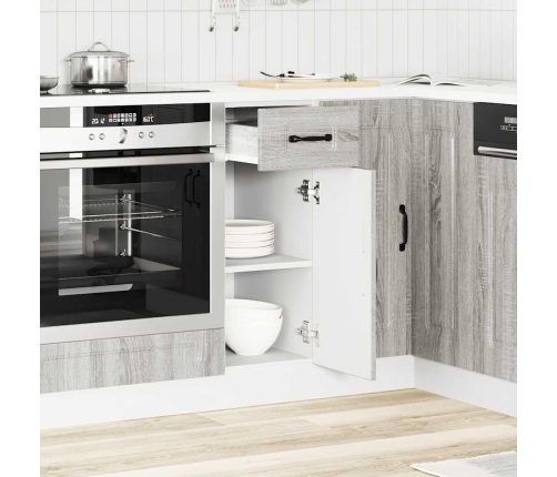 Mueble bajo de cocina Kalmar gris sonoma madera de ingeniería