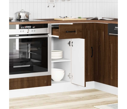 Mueble bajo de cocina Kalmar madera ingeniería de roble marrón