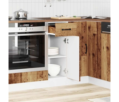 Mueble bajo de cocina Kalmar de madera antigua de ingeniería