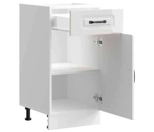 Mueble bajo cocina Kalmar madera ingeniería blanca alto brillo