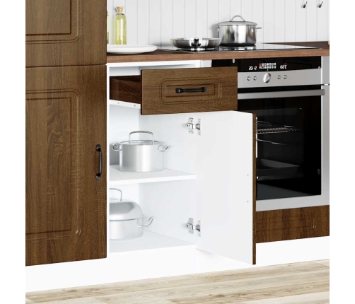 Mueble bajo de cocina Kalmar madera ingeniería de roble marrón