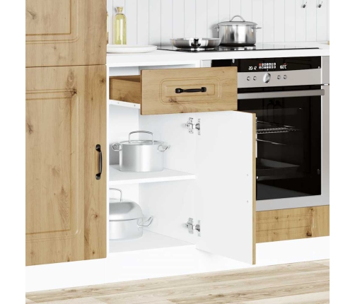 Mueble bajo de cocina Kalmar roble artesanal madera ingeniería