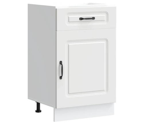 Mueble bajo de cocina Kalmar madera de ingeniería blanca