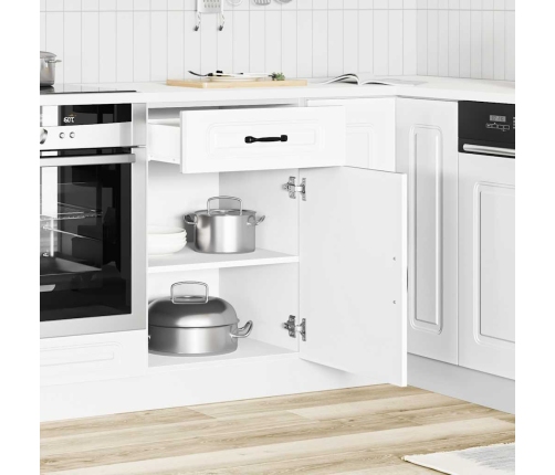 Mueble bajo de cocina Kalmar madera de ingeniería blanca