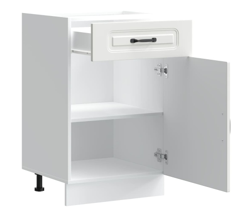 Mueble bajo de cocina Kalmar madera de ingeniería blanca