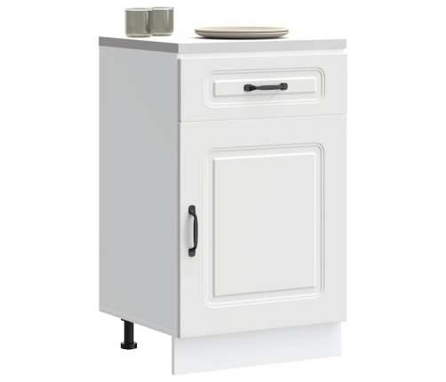Mueble bajo de cocina Kalmar madera de ingeniería blanca