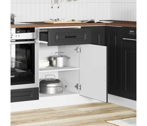 Mueble bajo de cocina Kalmar madera de ingeniería negra