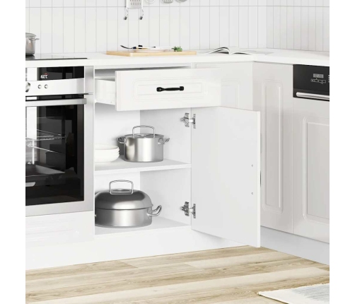 Mueble bajo cocina Kalmar madera ingeniería blanca alto brillo