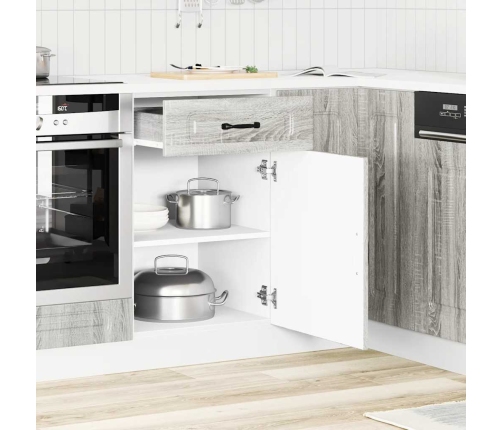 Mueble bajo de cocina Kalmar gris sonoma madera de ingeniería