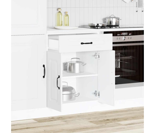 Mueble bajo de cocina Kalmar madera de ingeniería blanca