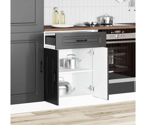 Mueble bajo de cocina Kalmar madera de ingeniería negra