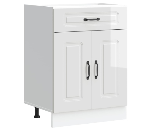 Mueble bajo cocina Kalmar madera ingeniería blanca alto brillo