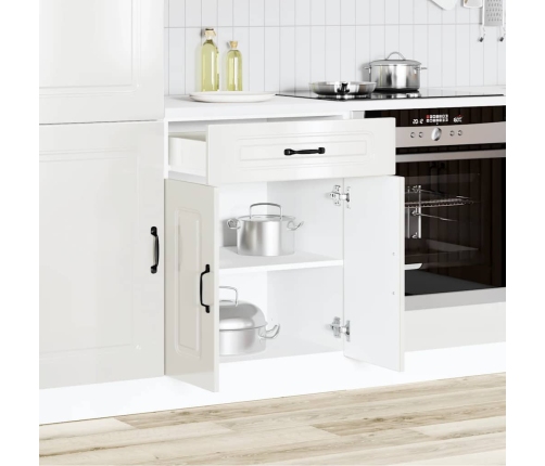 Mueble bajo cocina Kalmar madera ingeniería blanca alto brillo